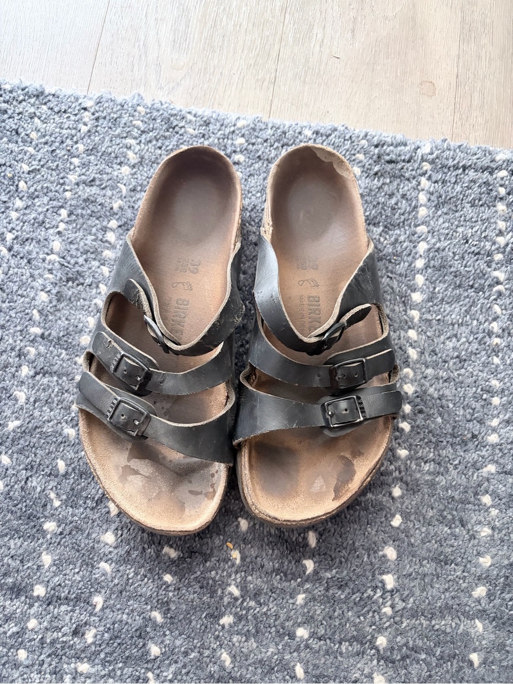 Birkenstock Black Triple-Strap Slide Sandals